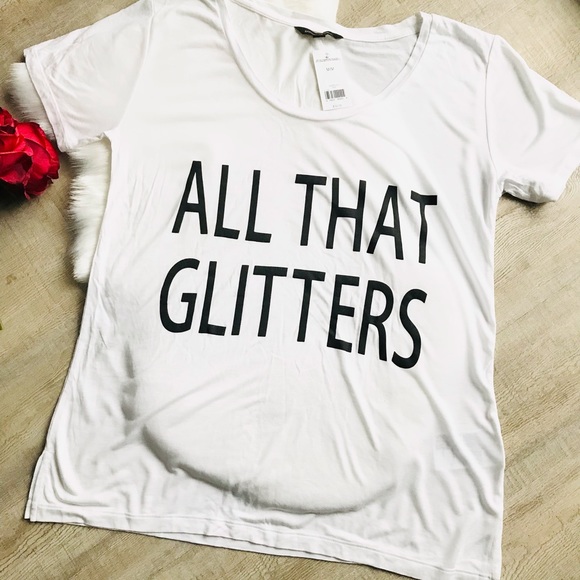 ๐NWT Banana Republic Sz M ALL THAT GLITTERS Tee - Picture 8 of 12